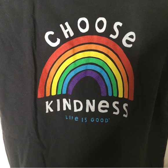 Life Is Good Kids Choose Kindness Rainbow Black T-Shirt XL - Picture 7 of 7